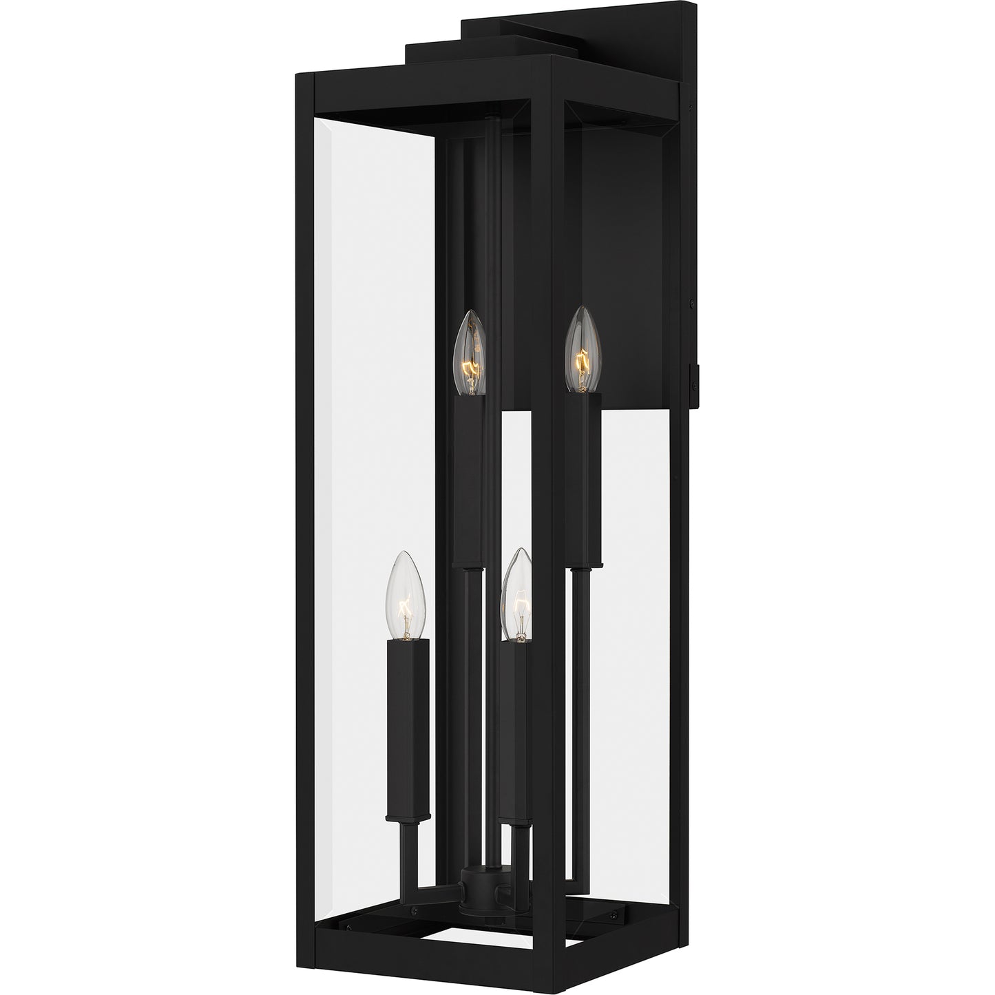 Quoizel Westover 4 Light Outdoor Lantern, Earth Black/Clear Beveled - WVR8209EK