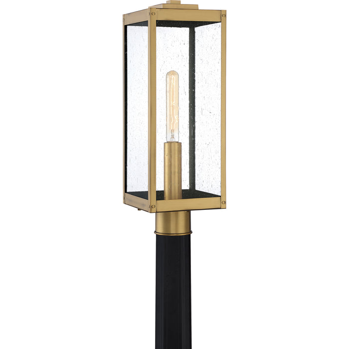 Quoizel Westover 1 Light Outdoor Post Lantern, Antique Brass