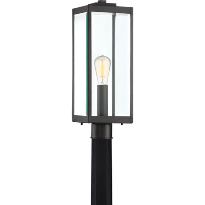 Quoizel Westover Outdoor Post Lantern, Black