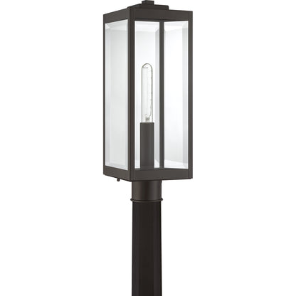 Quoizel Westover 1 Light Outdoor Post, Stainless Steel/Clear Beveled - WVR9007SS