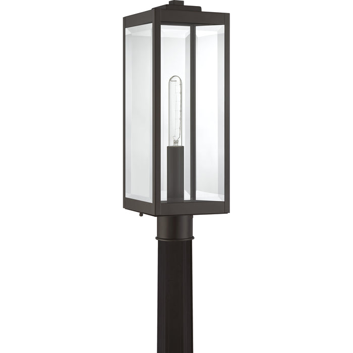 Quoizel Westover 1 Light Outdoor Post, Stainless Steel/Clear Beveled - WVR9007SS