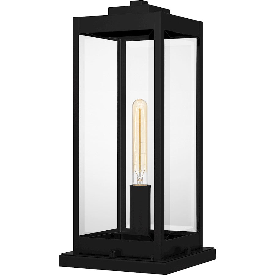 Quoizel Westover 1 Light Outdoor Lantern, Earth Black/Clear Beveled - WVR9107EK