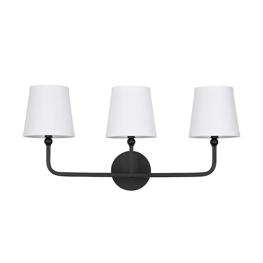 OPEN BOX ITEM: Capital Lighting Dawson 3-Light Vanity, Black - 119331MB-674