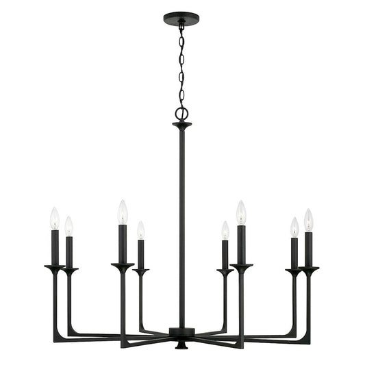 OPEN BOX ITEM: Capital Lighting Clint 8 Light Chandelier, Black Iron - 437381BI