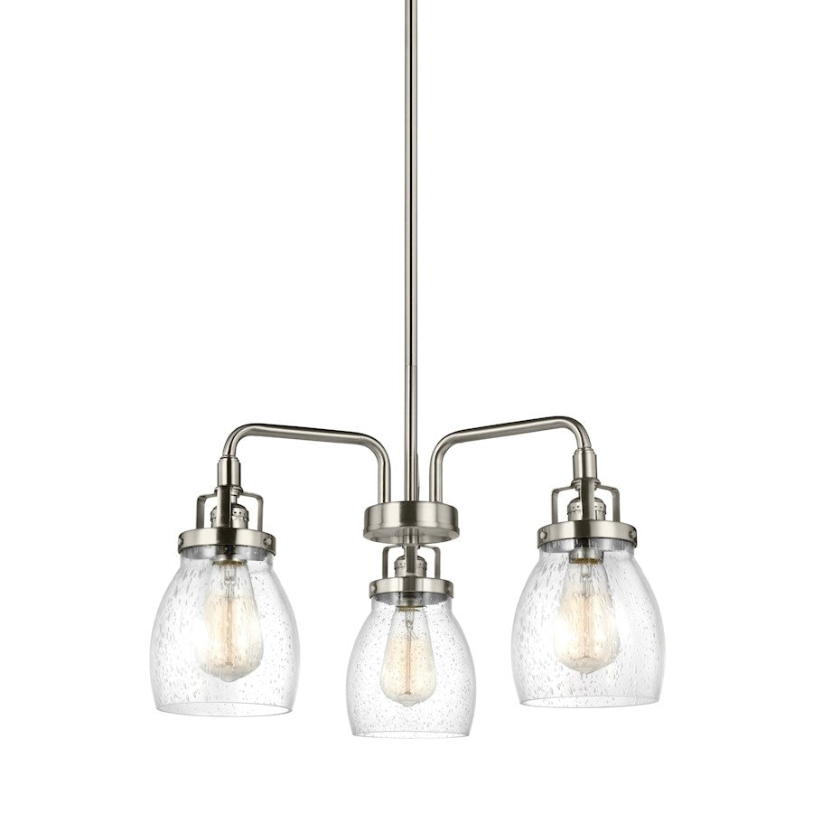 5 Light Chandelier, Brushed Nickel