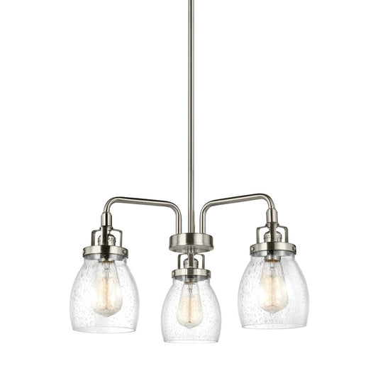 5 Light Chandelier, Brushed Nickel