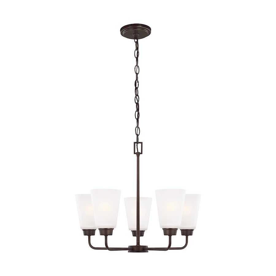 Sea Gull Lighting Kerrville 5 Light Chandelier, Bronze/Satin - 3115205-710