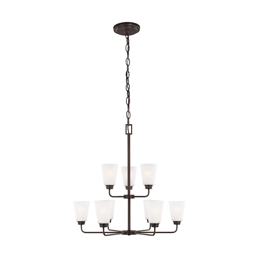 Sea Gull Lighting Kerrville 9 Light Chandelier, Bronze/Satin - 3115209-710