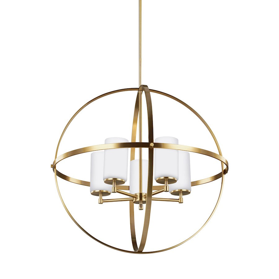 9 Light Chandelier, Brushed Nickel