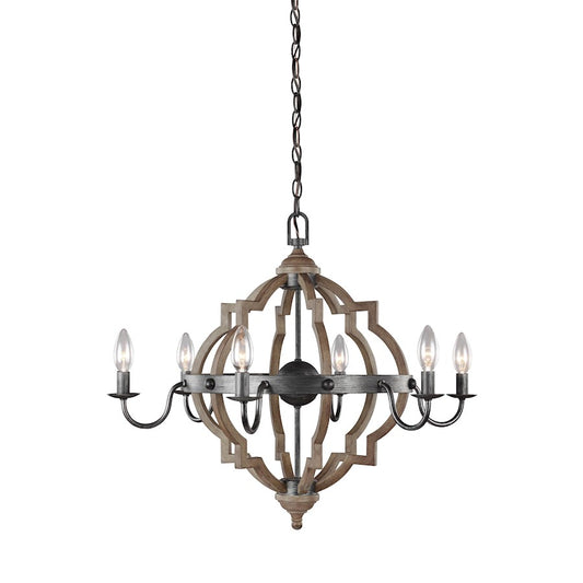 6 Light 60W Chandelier, Stardust