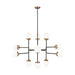 Sea Gull Lighting Cafe 12 LT Large Chandelier, Brass/Etched/White - 3187912-848