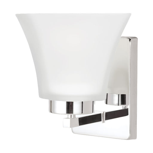 Sea Gull Lighting Bayfield 1 Light Wall/Bath Sconce, Chrome/Etched - 4111601-05