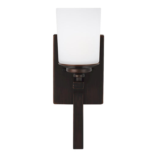 Sea Gull Kemal 1 Light Wall/Bath Sconce, Burnt Sienna/Etched/White - 4130701-710
