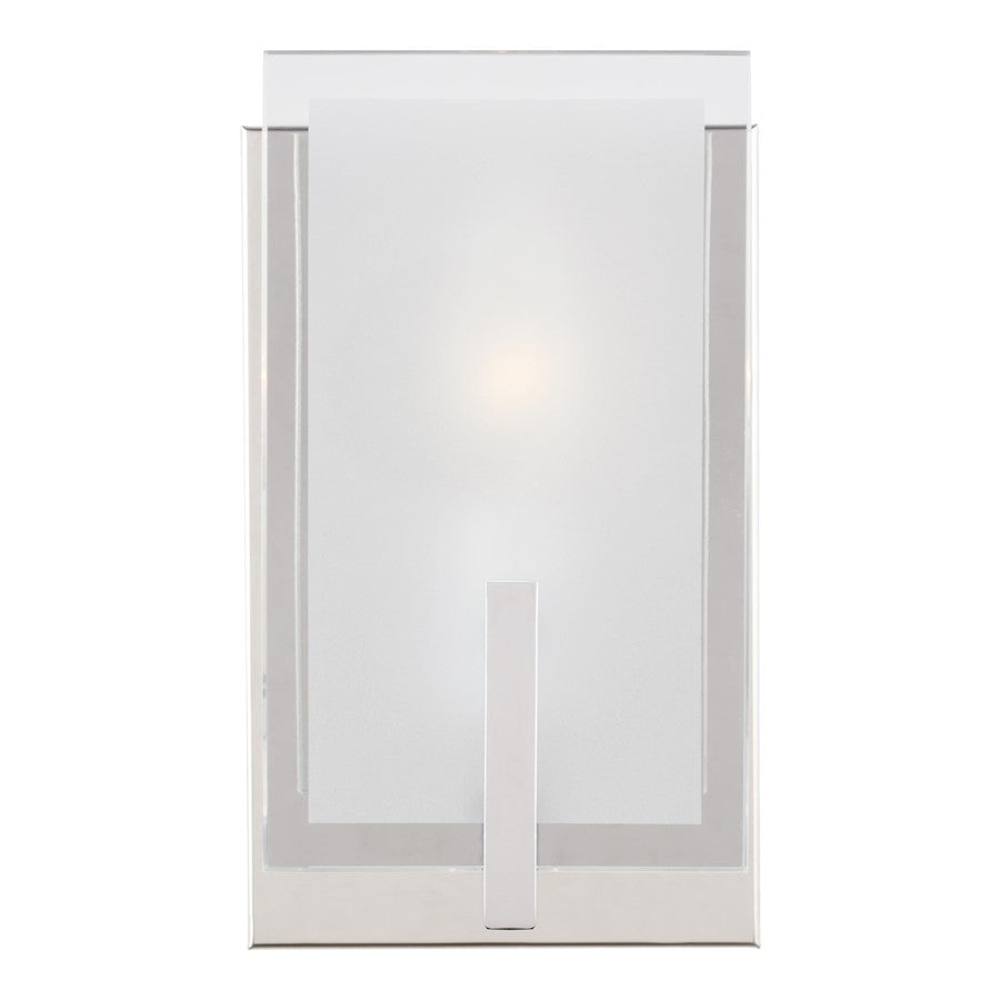 Sea Gull Syll 1 Light Wall/Bath Sconce, Chrome/Clear Satin - 4130801-05