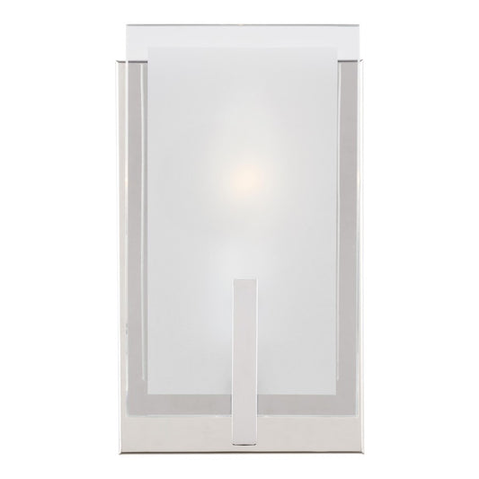 Sea Gull Syll 1 Light Wall/Bath Sconce, Chrome/Clear Satin - 4130801-05