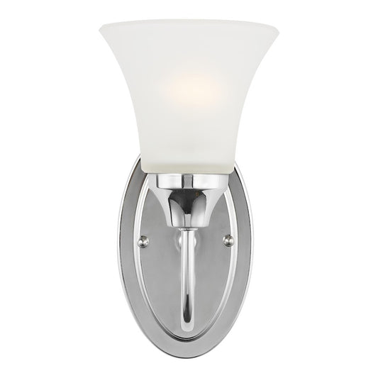 Sea Gull Lighting Holman 1 Light Wall Sconce, Chrome/Satin Etched - 41806-05