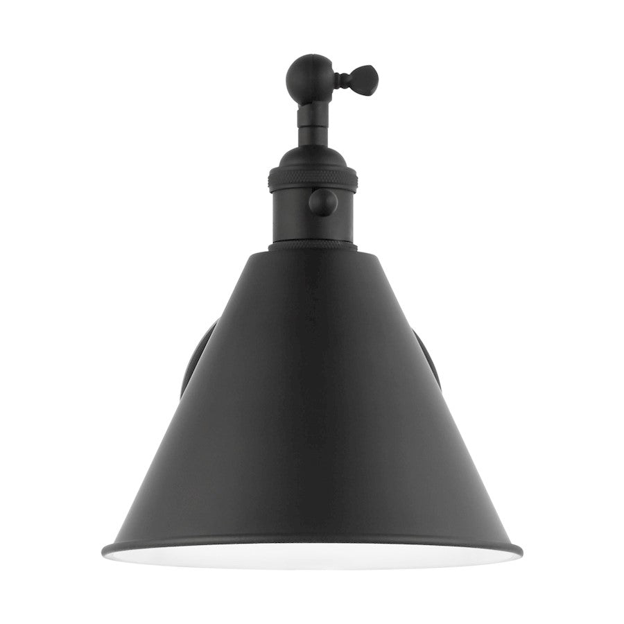 Sea Gull Salem 1 Light 10", 75W Arm Wall Sconce, Midnight Black - 4198101-112