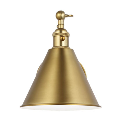 Sea Gull Salem 1 Light 10", 75W Arm Wall Sconce, Satin Brass - 4198101-848