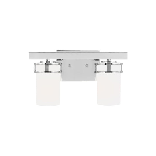 Sea Gull Robie 2 Light Wall/Bath, Chrome/Etched/White - 4421602-05