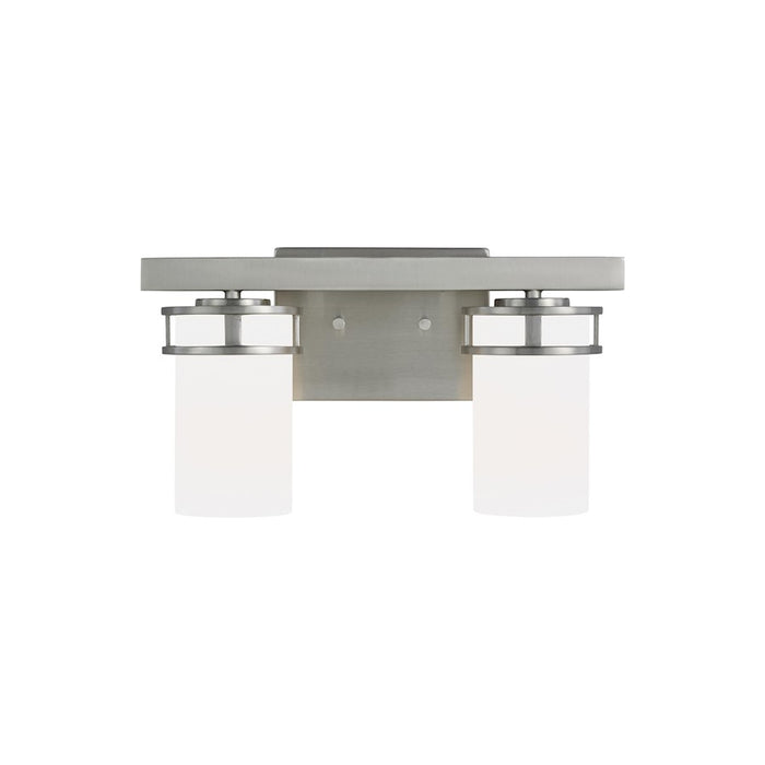 Sea Gull Robie 2 Light Wall/Bath, Brushed Nickel/Etched/White - 4421602-962