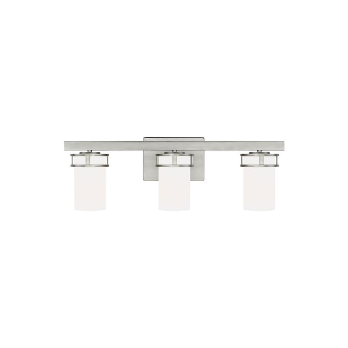 Sea Gull Robie 3 Light Wall/Bath, Brushed Nickel/Etched/White - 4421603-962