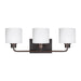 Sea Gull Lighting Canfield 3 Light Wall/Bath, Sienna/Etched/White - 4428803-710