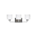 Sea Gull Lighting Canfield 3 Light Wall/Bath, Nickel/Etched/White - 4428803-962