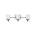 Sea Gull Kemal 3 Light Wall/Bath, Brushed Nickel/Etched/White - 4430703-962