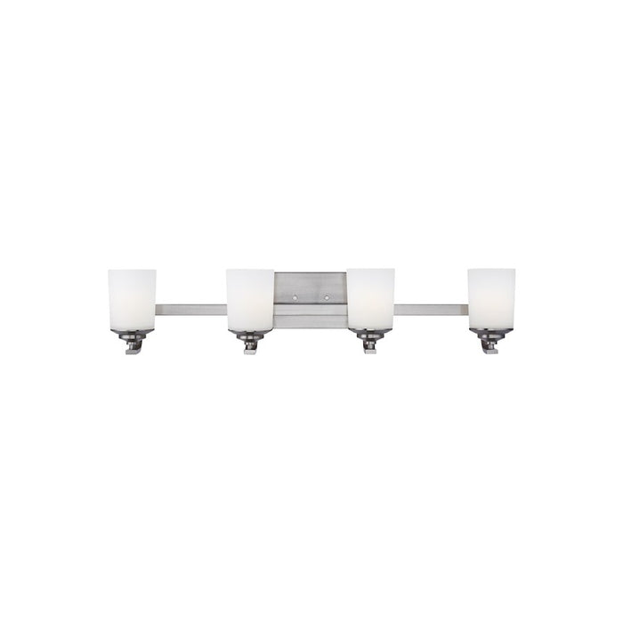 Sea Gull Kemal 4 Light Wall/Bath, Brushed Nickel/Etched/White - 4430704-962