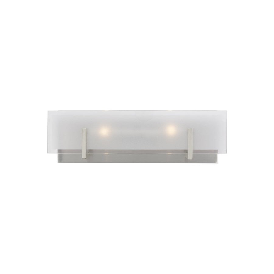 Sea Gull Syll 2 Light Wall/Bath, Nickel/Clear Satin - 4430802-962