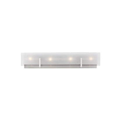 Sea Gull Syll 4 Light Wall/Bath, Nickel/Clear Satin - 4430804-962