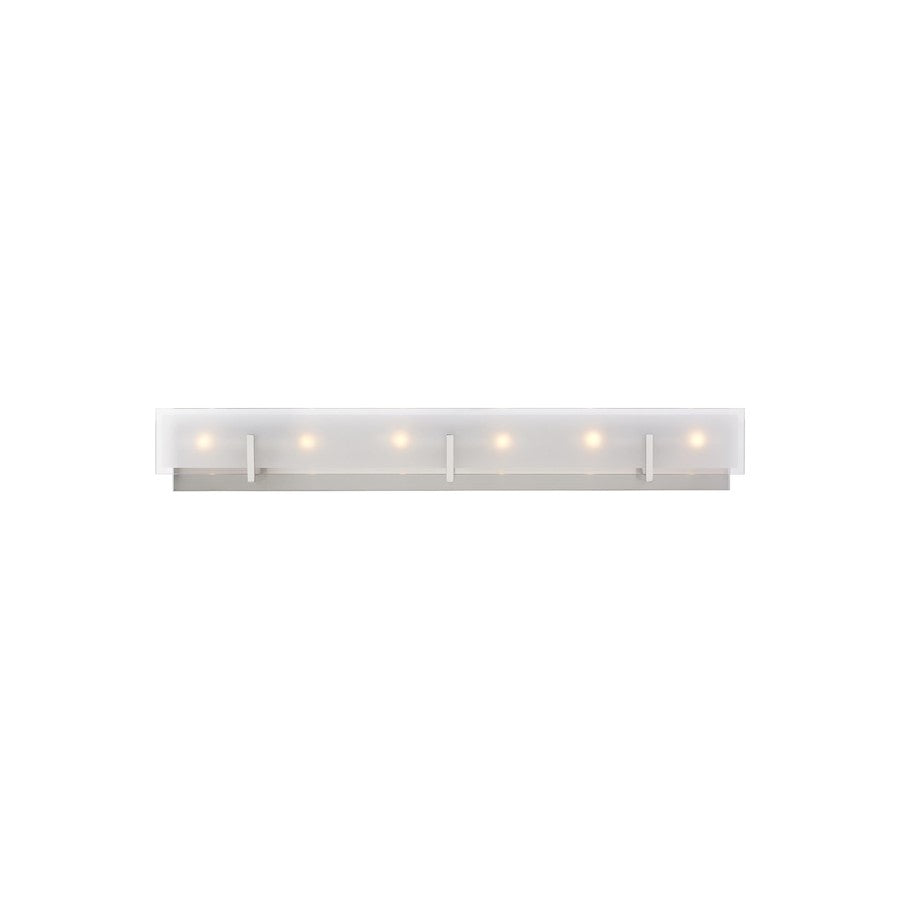 Sea Gull Syll 6 Light Wall/Bath, Nickel/Clear Satin - 4430806-962