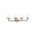Sea Gull Lighting Cafe 4 Light Wall/Bath, 60W, Bronze/Etched/White - 4487904-848