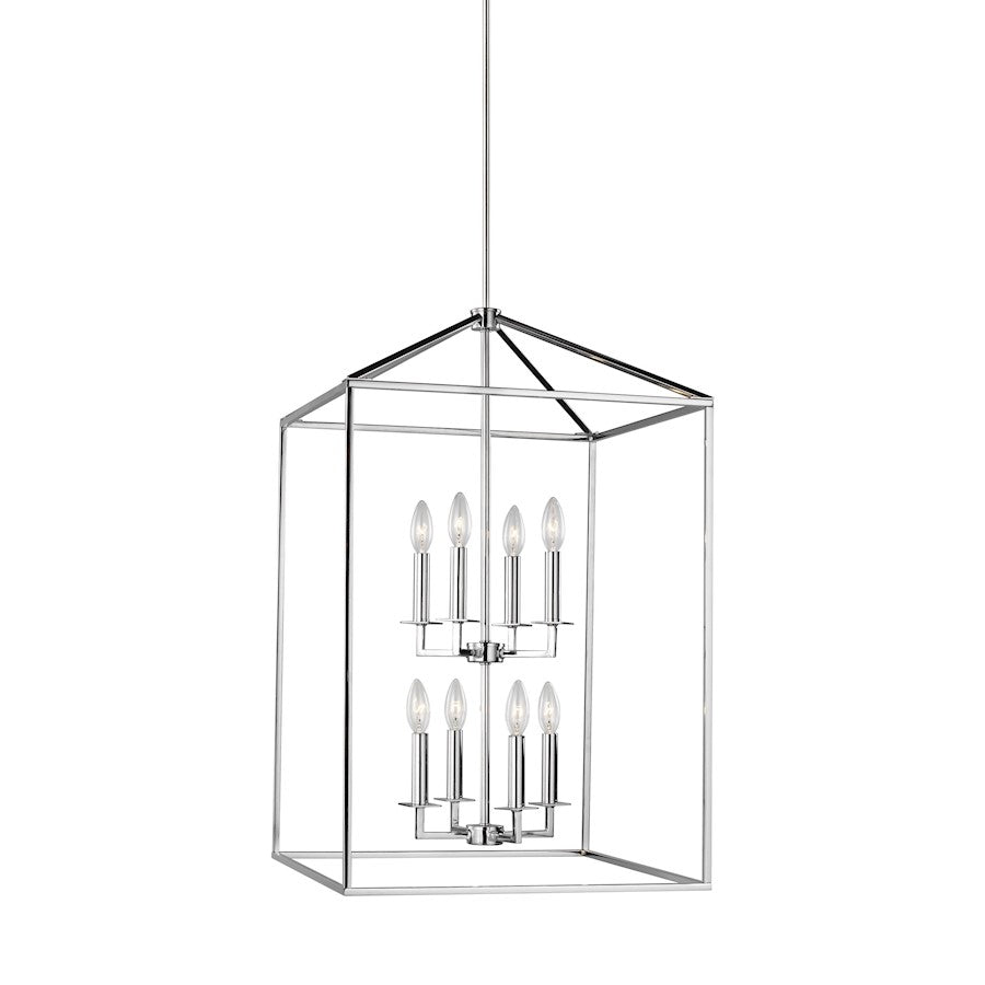 Sea Gull Lighting Perryton Large 8 Light Hall/Foyer, Chrome - 5115008-05