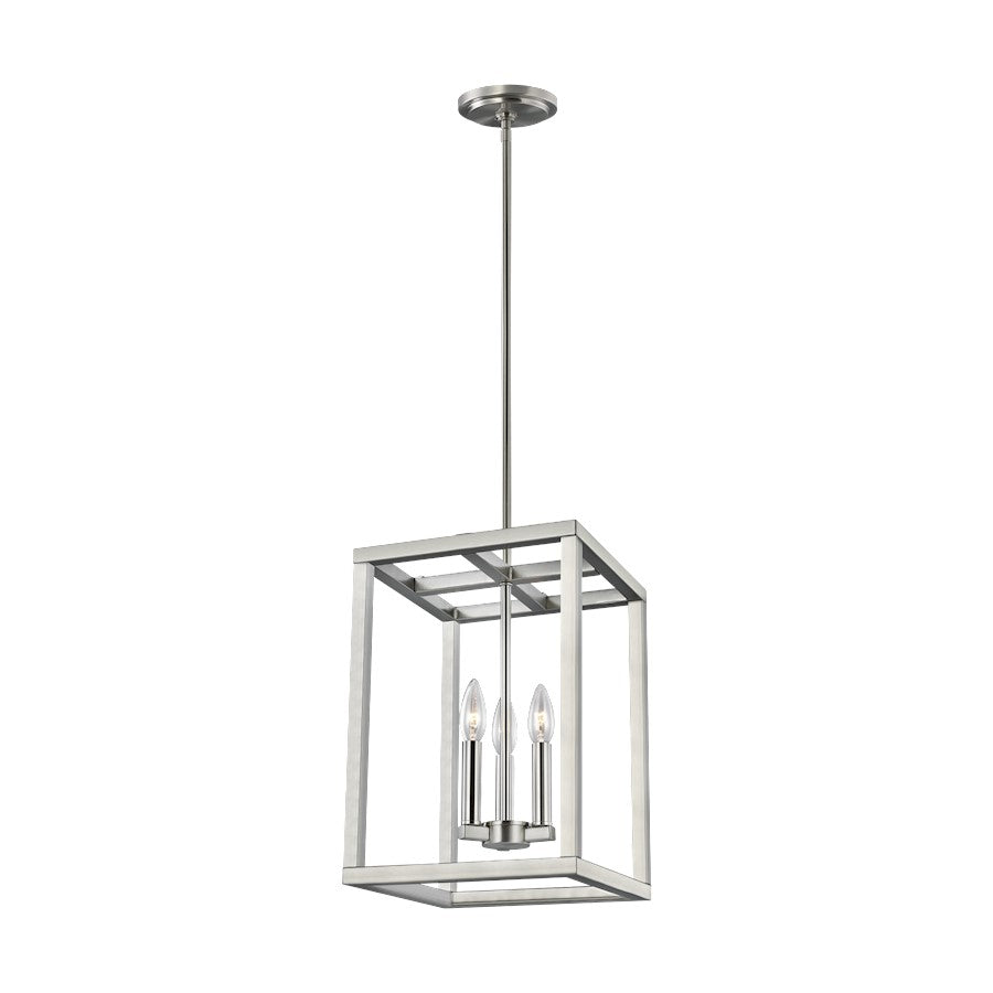 Sea Gull Lighting Moffet Street Small 3 Light Hall/Foyer, Nickel - 5134503-962