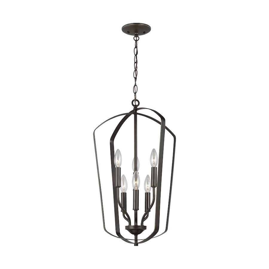 Sea Gull Lighting Romee Medium 6 Light Hall/Foyer, Burnt Sienna - 5134906-710