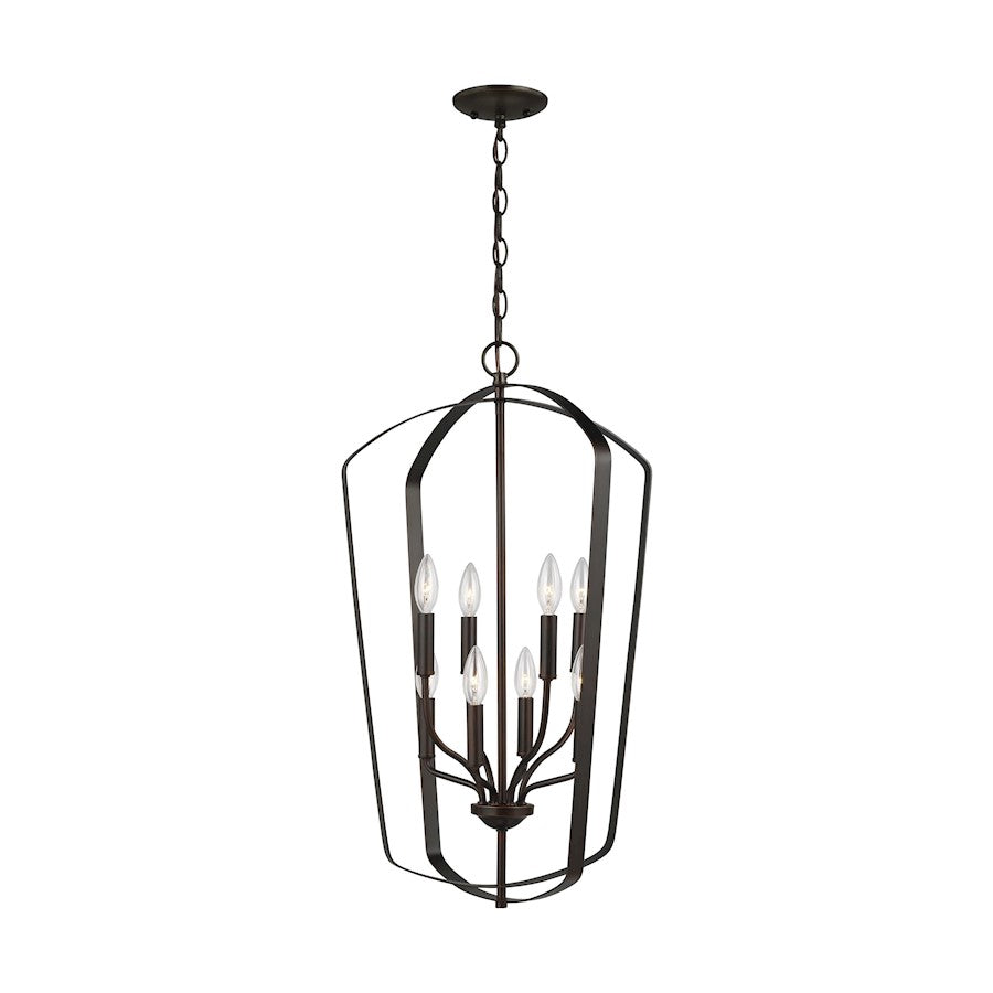 Sea Gull Lighting Romee Large 8 Light Hall/Foyer, Burnt Sienna - 5134908-710