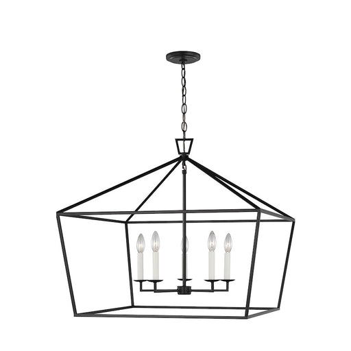 Sea Gull Lighting Dianna 5 LT Wide Lantern, Midnight Black - 5692605-112