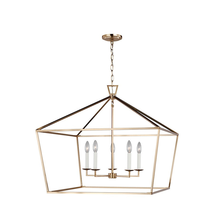 Sea Gull Lighting Dianna 5 LT Wide Lantern, Satin Brass - 5692605-848