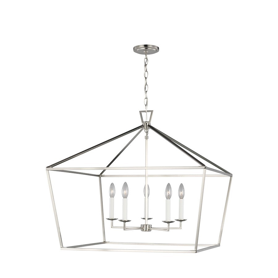 Sea Gull Lighting Dianna 5 LT Wide Lantern, Brushed Nickel - 5692605-962