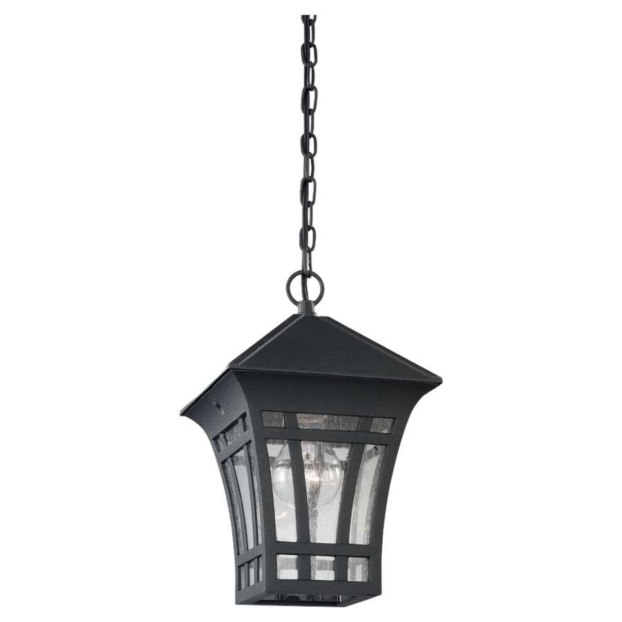 1 Light Outdoor Pendant, Black