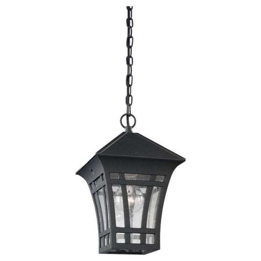 1 Light Outdoor Pendant, Black