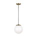 Sea Gull Lighting Leo Globe Medium LED Pendant, Bronze/White - 602093S-848