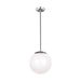 Sea Gull Lighting Leo Globe Large LED Pendant, Aluminum/White - 602293S-04