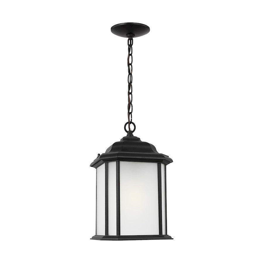 Sea Gull Lighting Kent 1 Light Outdoor Pendant, Black/Satin - 60531-12