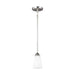 Sea Gull Lighting Seville 1 Light Mini-Pendant, Nickel/Etched - 6120201-962