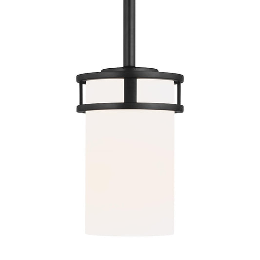 Sea Gull Robie 1 Light Mini-Pendant, Midnight Black/Etched/White - 6121601-112