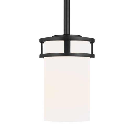 Sea Gull Robie 1 Light Mini-Pendant, Midnight Black/Etched/White - 6121601-112