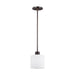 Sea Gull Lighting Canfield 1 Light Mini-Pendant, Sienna/Etched - 6128801-710
