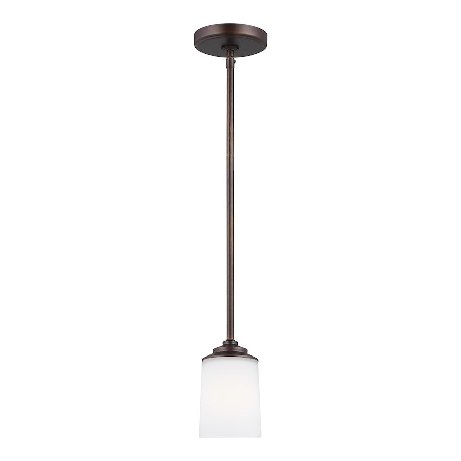 Sea Gull Kemal 1 Light Mini-Pendant, Burnt Sienna/Etched/White - 6130701-710